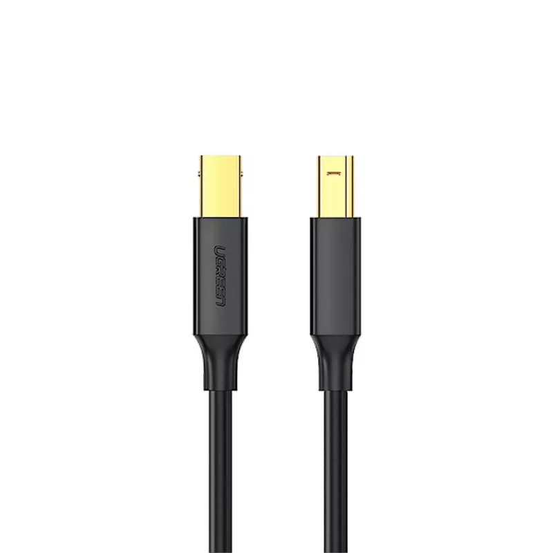 UGREEN US135 USB 2.0 A-B laidas, auksuoti kontaktai, 2 m, juodas