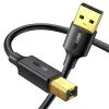 UGREEN US135 USB 2.0 A-B laidas, auksuoti kontaktai, 2 m, juodas