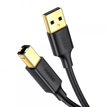 UGREEN US135 USB 2.0 A-B laidas, auksuoti kontaktai, 2 m, juodas