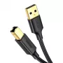 UGREEN US135 USB 2.0 A-B laidas, auksuoti kontaktai, 2 m, juodas