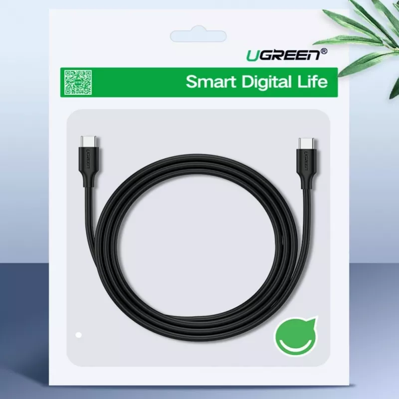 UGREEN US286 USB-C į USB-C laidas 1m Juodas - PD QC 3A 480Mbps