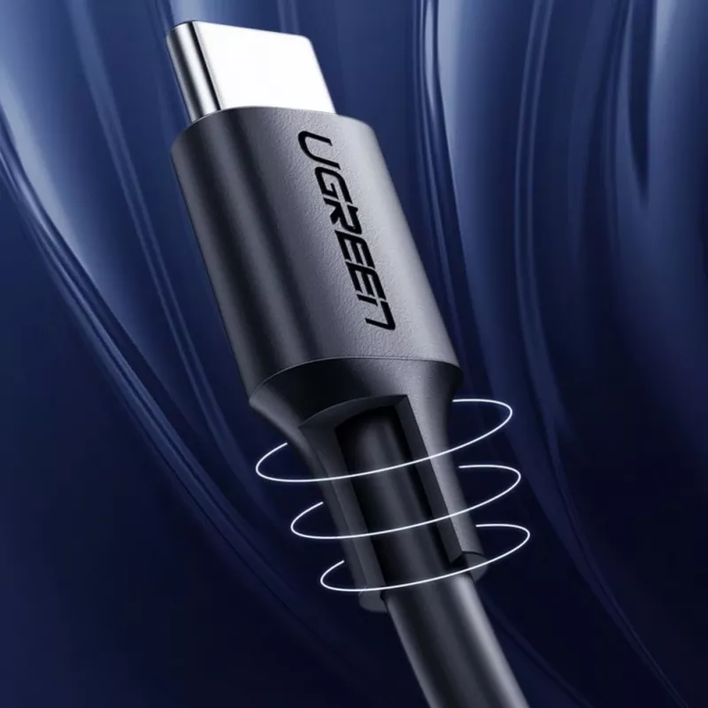 UGREEN US286 USB-C į USB-C laidas 1m Juodas - PD QC 3A 480Mbps