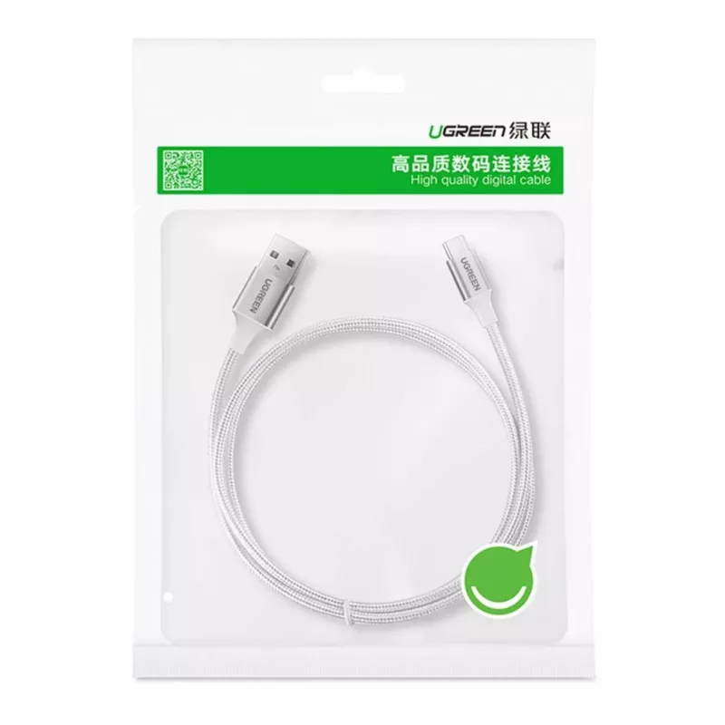 UGREEN US288 USB-A į USB-C laidas QC 3.0 3A 1m Baltas