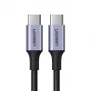 UGREEN US316 USB-C į USB-C laidas 100W 5A 480Mbps 1,5m Pilka