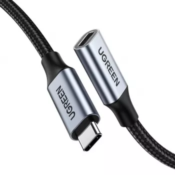 UGREEN US372 USB-C į USB-C laidas 100W 5A 10Gbps 0,5m Pilka