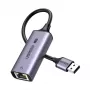 UGREEN USB-A 3.2 Gen 1 į 2,5G Ethernet adapteris, 2,5 Gbps RJ45 LAN, aliuminis, Space Gray, Plug & Play, Realtek RTL8156B, 10 cm laidas