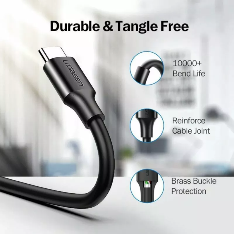 UGREEN USB-A į USB-C 3.0 laidas, 1 m, juodas
