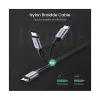 UGREEN USB-C į USB-C 100W pintas nailono įkrovimo laidas 2 m juodas
