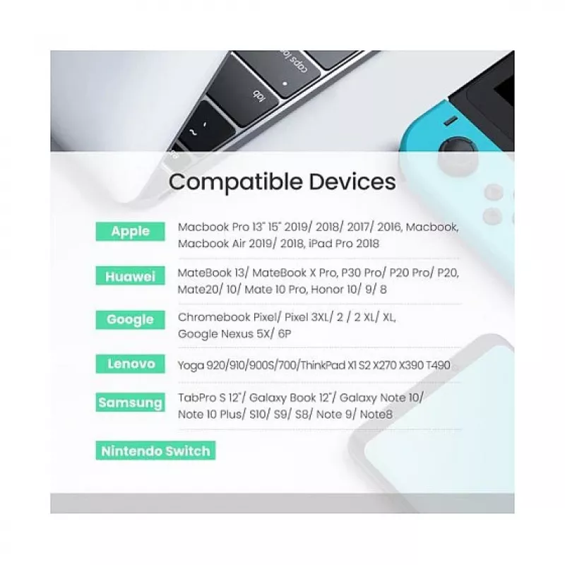 UGREEN USB-C į USB-C 100W pintas nailono įkrovimo laidas 2 m juodas