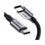 UGREEN USB-C į USB-C 100W pintas nailono įkrovimo laidas 2 m juodas