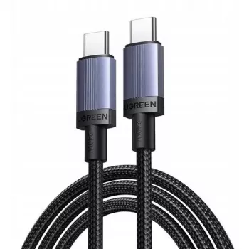 UGREEN USB-C į USB-C įkrovimo laidas USB 2.0 240W PD 3.1, aliuminio korpusas, pintas, 2m pilkas