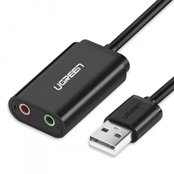 UGREEN USB į 3,5 mm išorinė stereo garso adapteris - juoda