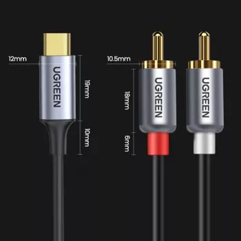 UGREEN USB Type-C to 2RCA Audio Cable 1.5m Gray (20193 CM451)