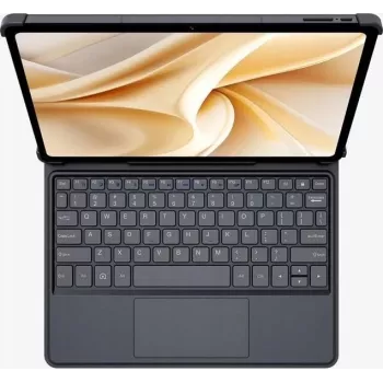 Ulefone Tab A11 Pro klaviatūros dėklas su jutikliniu kilimėliu, QWERTY, Pogo Pin, juodos spalvos