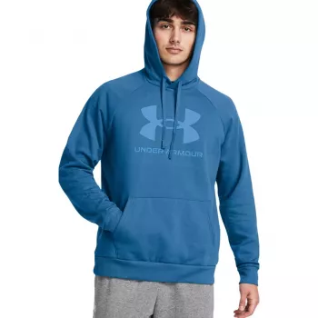 Under Armour Rival Fleece Logo HD vyriškas megztinis su gobtuvu Academy Blue XL