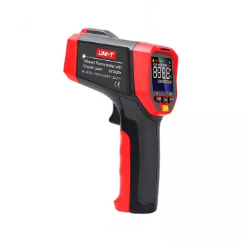UNI-T UT302D+ Infraraudonųjų spindulių termometras su dvigubu lazeriu, 20:1 D:S, -32°C iki 1050°C, spalvotas LCD