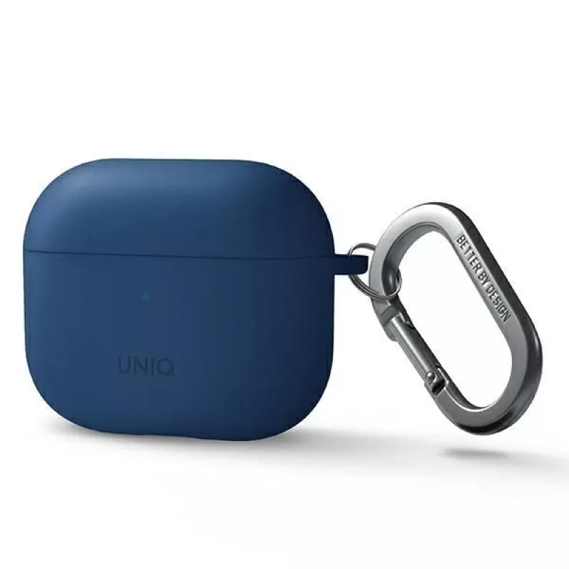 UNIQ Nexo Dėklas AirPods 3 + Ausų Kabliukai Silikoniniai - Mėlyna