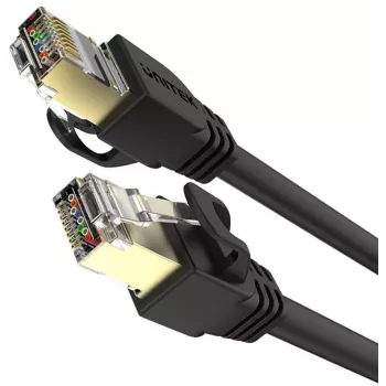 UNITEK Cat.7 SSTP Ethernet Patch Cable RJ45, 0.5m, Pilka, 10Gbps, 600MHz, Auksuotas