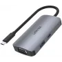 Unitek D1051A USB-C šakotuvas su VGA, 2x HDMI, USB 3.0, Power Delivery ir MST