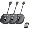 UNITEK Wireless HDMI 1080p AV Signal Transmitter System, 1 Transmitter + 2 Receivers, Black