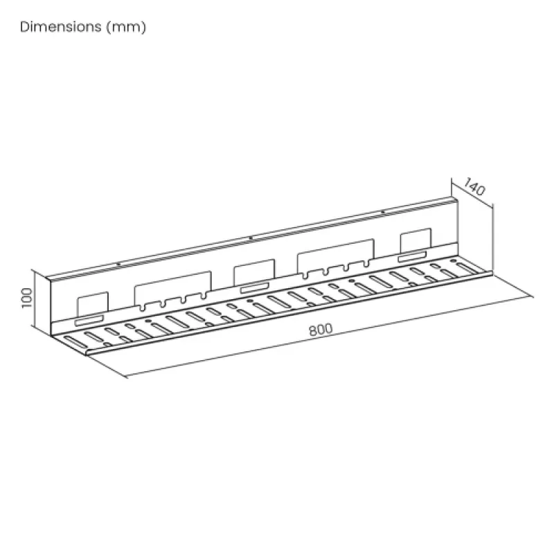 UP UP W-2-31-11CC Kabelių tvarkymo dėklas, 800x140x100, baltas