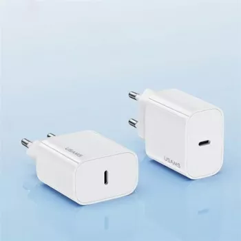 USAMS Yi Series T65 20W PD Greitasis Įkroviklis su USB-C į USB-C 60W Kabeliu, Baltas (OYXLTZ01)