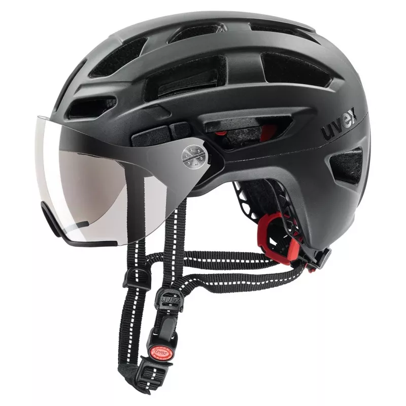 UVEX Finale Visor Dviračio Šalmas 56-61cm, Juodas Matinis