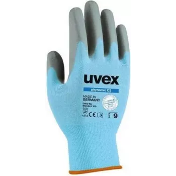 Uvex phynomic C3 apsauginės pirštinės, 8 dydis (M), pilkos/antracito, pjovimo atsparumas C lygio, Aqua-Polymer putų danga 6008008