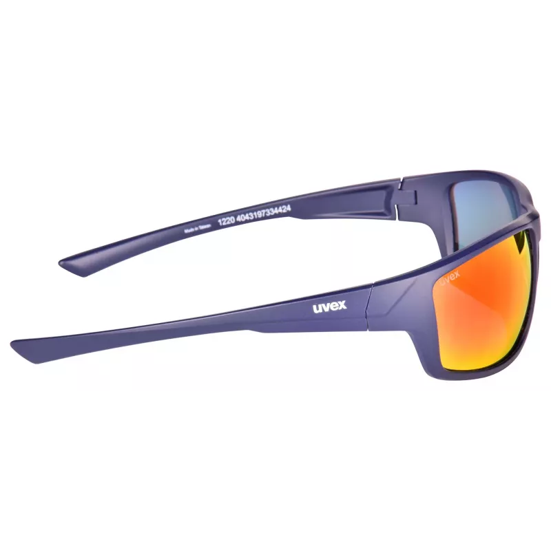 UVEX Sportstyle 230 Matt Blue akiniai – veidrodinis mėlynas lęšis, apsauga nuo rasojimo, UV400