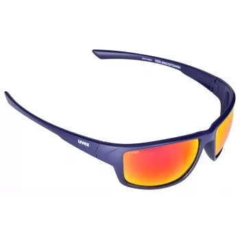 UVEX Sportstyle 230 Matt Blue akiniai – veidrodinis mėlynas lęšis, apsauga nuo rasojimo, UV400