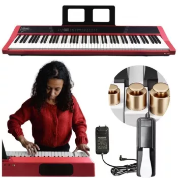V-TONE BL-190 88 klavišų nešiojamasis skaitmeninis pianinas su svertiniu plaktukiniu mechanizmu, juodas
