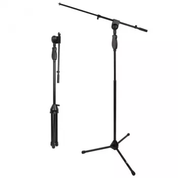 V-TONE DELUXE M1 Solo mikrofoninis stovas su strėle ir trikojė baze, aukštis 900-1600 mm, juodas