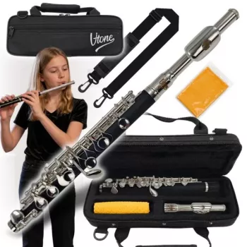 V-TONE PICCOLO 1 Piccolo fleita C tonacijoje, ABS derva, nikeliu sidabrinė galvutė, nikeliuoti klavišai, Boehm sistema, Split E, C pėdelė, mokinio modelis su kietu dėklu ir aksesuarais