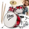V-TONE VDJR 1 RD Mini akustinis būgnų komplektas 3 dalių raudonas jaunimo komplektas su kėde ir lazdelėmis