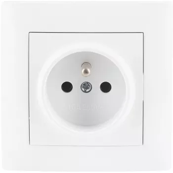 VCX WESA LC 13 16A 250V, E tipo kištukinis lizdas su įžeminimu, baltas