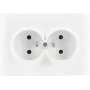 VCX WESA LC 16 dvigubas lizdas su įžeminimu, įleidžiamas, 16 A, 250 V, baltas