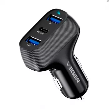 Veger CC271 Rigorous PD37W (2A1C) automobilinis įkroviklis juodas