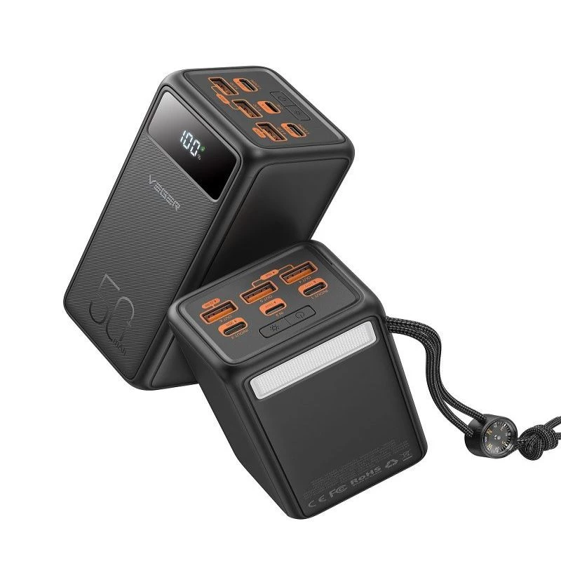 Veger Power Bank Tank Lite (W5001) PD QC3.0 5A 22,5W 50000 mAh juodos spalvos