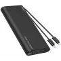 VEGER TCE130 130W PD Power Bank 25000mAh su įmontuotais USB-C ir Lightning laidais, juoda