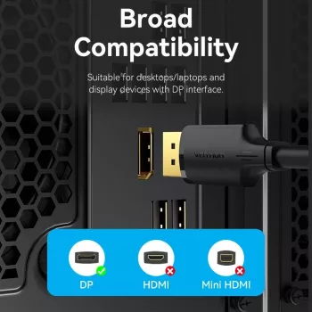 VENTION HAKBF DisplayPort į DisplayPort kabelis 1m Juodas
