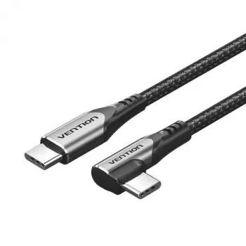 VENTION TRAHF USB-C į USB-C laidas 1m pilkas 10Gbps 100W PD 4K vaizdas
