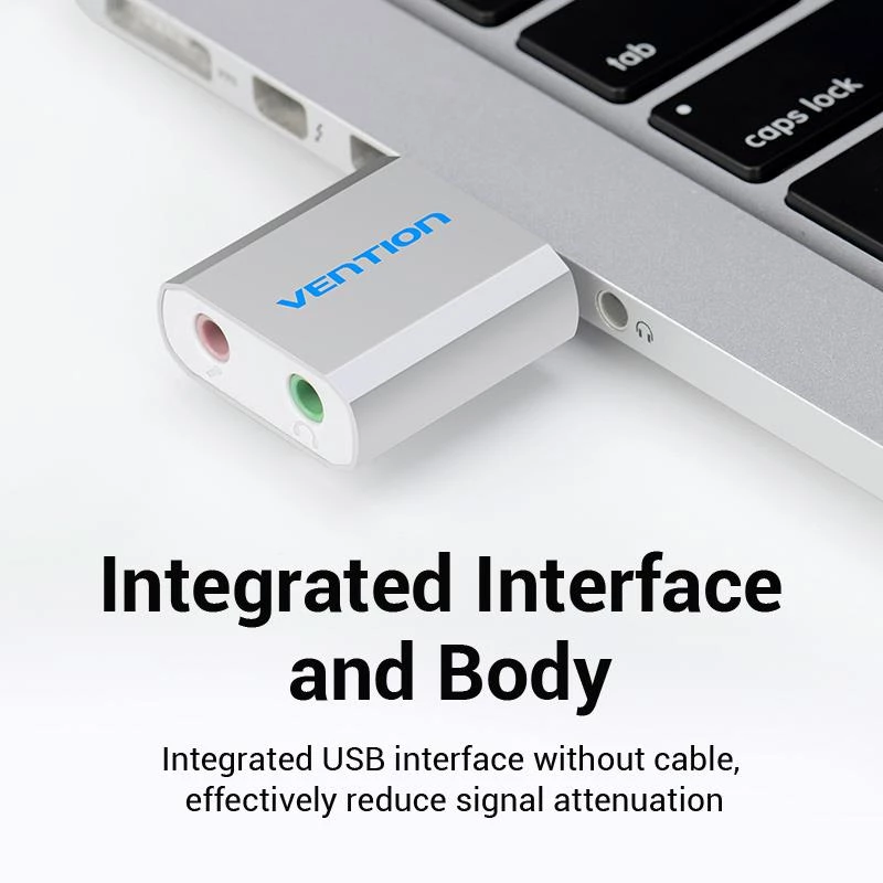 VENTION VAB-S13 USB 2.0 garso kortelė su 2 prievadų šakotuvu