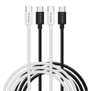 Verbatim Essentials USB 2.0 USB-C to USB-C laidas 2 vnt., 1 m, juodos spalvos