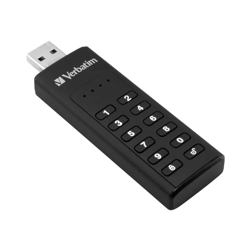Verbatim Keypad Secure 32GB USB 3.2 Gen 1 Flash Drive su aparatine AES 256 bitų šifravimo apsauga - juoda