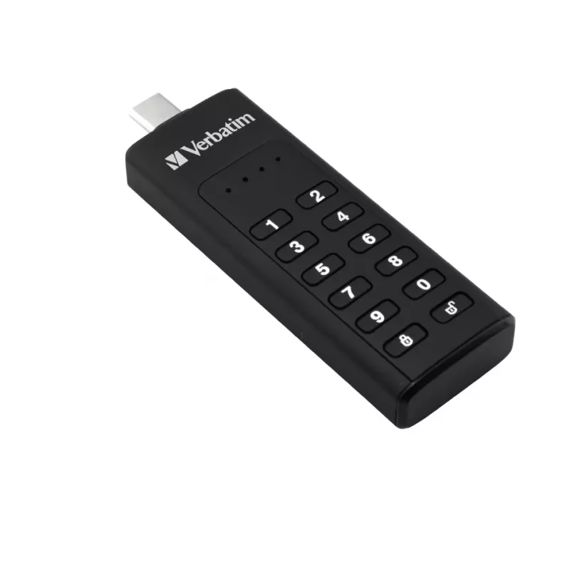 Verbatim Keypad Secure 32GB USB 3.2 Gen 1 Flash Drive su aparatine AES 256 bitų šifravimo apsauga - juoda