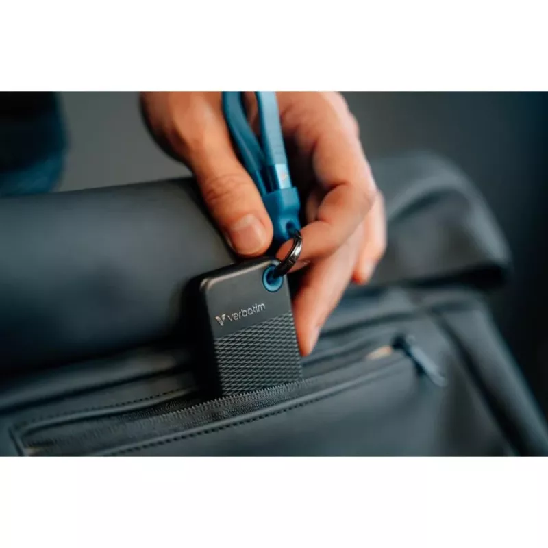 Verbatim Pocket SSD 512GB USB 3.2 Gen 2 Type-C išorinis kietasis diskas, juodas/mėlynas 32283