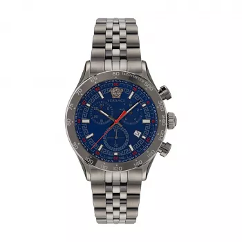 Versace vyriškas laikrodis VE2U00722 44mm Šveicariškas kvarcinis GMT nerūdijantis plienas