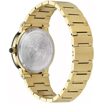 VERSACE V-Chrono vyrų laikrodis VE7G00323 38mm juodas ciferblatas odinis dirželis