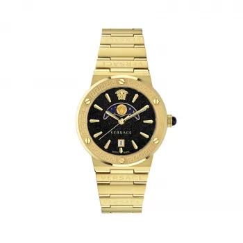 VERSACE V-Chrono vyrų laikrodis VE7G00323 38mm juodas ciferblatas odinis dirželis
