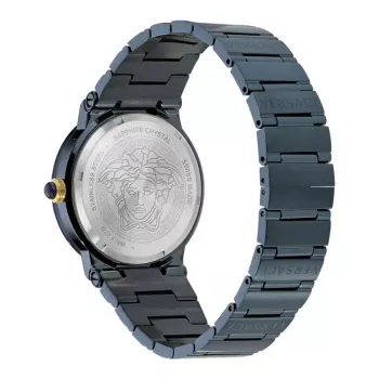 Versace V-Circle Vyriškas Laikrodis VE7G00423 38mm Šveicariškas Kvarcinis Nerūdijantis Plienas Oda Juodas